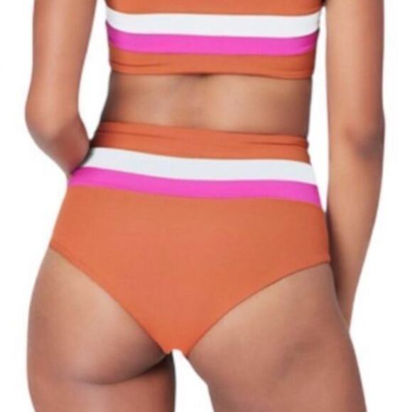 L*Space Portia High Waist Bikini Bottom in Amber Bougainvillea Cream Sma… - Picture 2 of 7